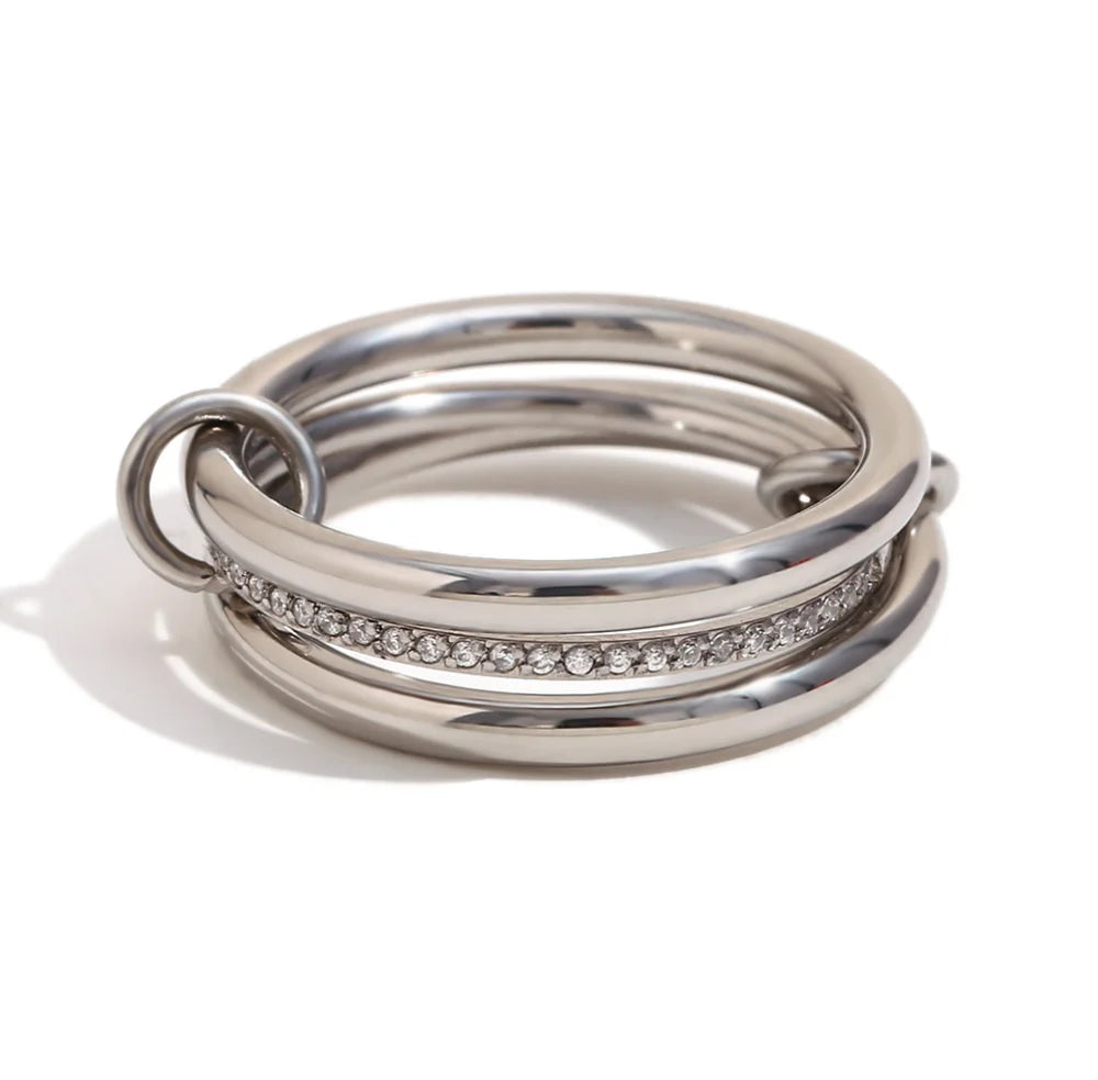 Anillo no fijo apilados de acero inoxidable / variantes