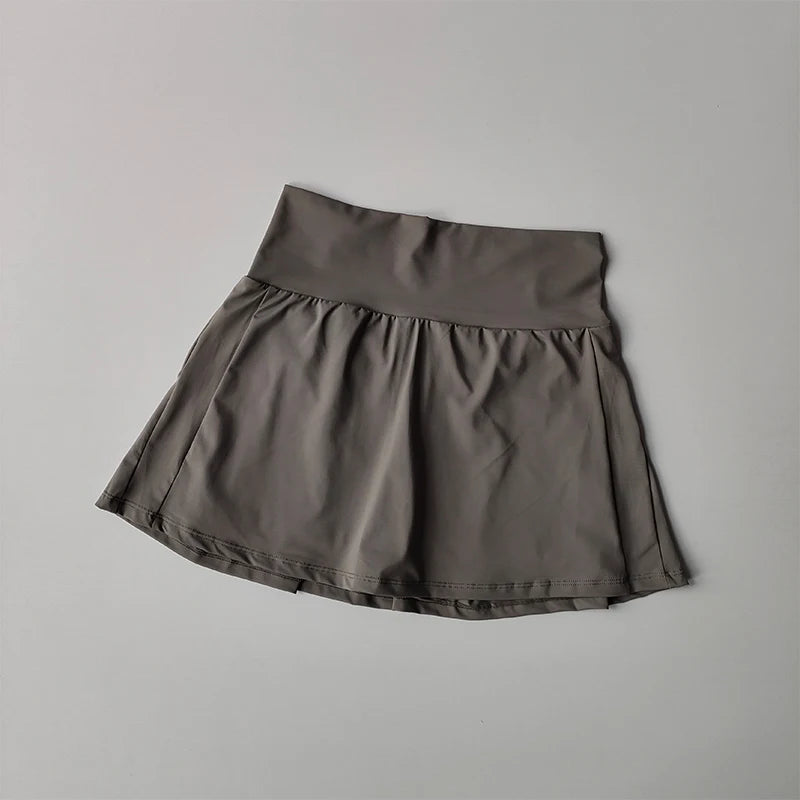 Falda corta deportiva de cintura alta secado rápido / Varios colores