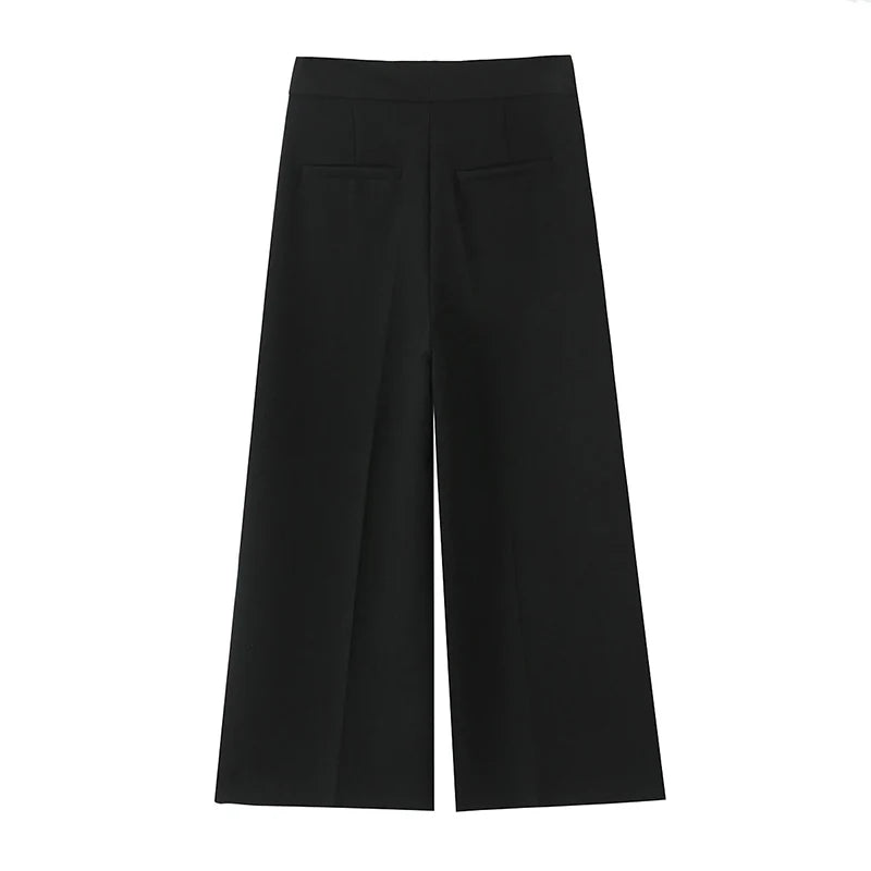 Set de 2 piezas de chaleco con cuello en V y pantalones anchos