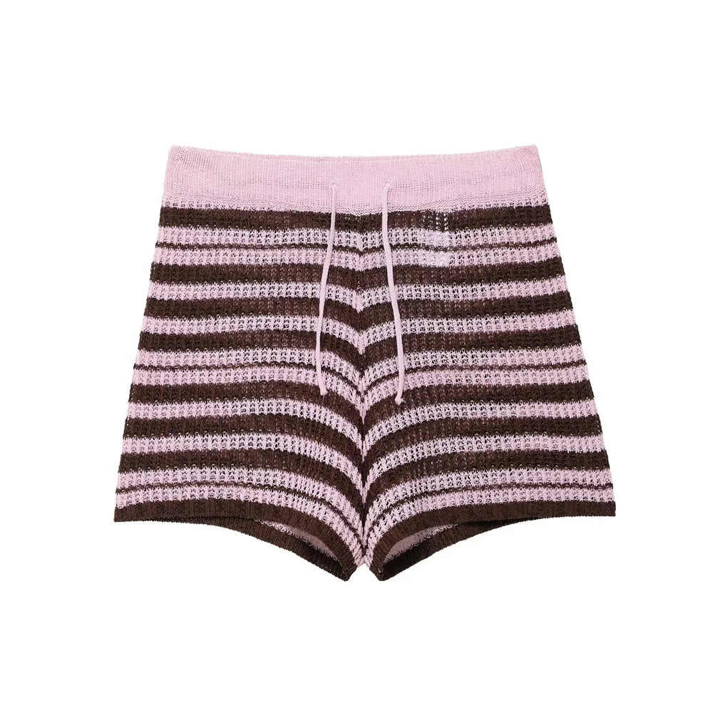Set de 2 piezas de polo de punto y shorts cortos de verano