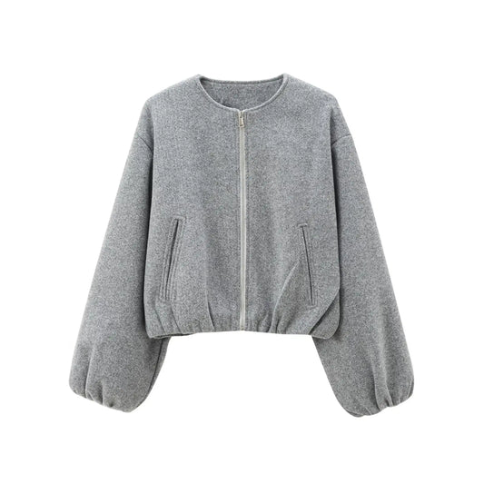 Chaqueta Bomber recortada con cremallera / Varios colores
