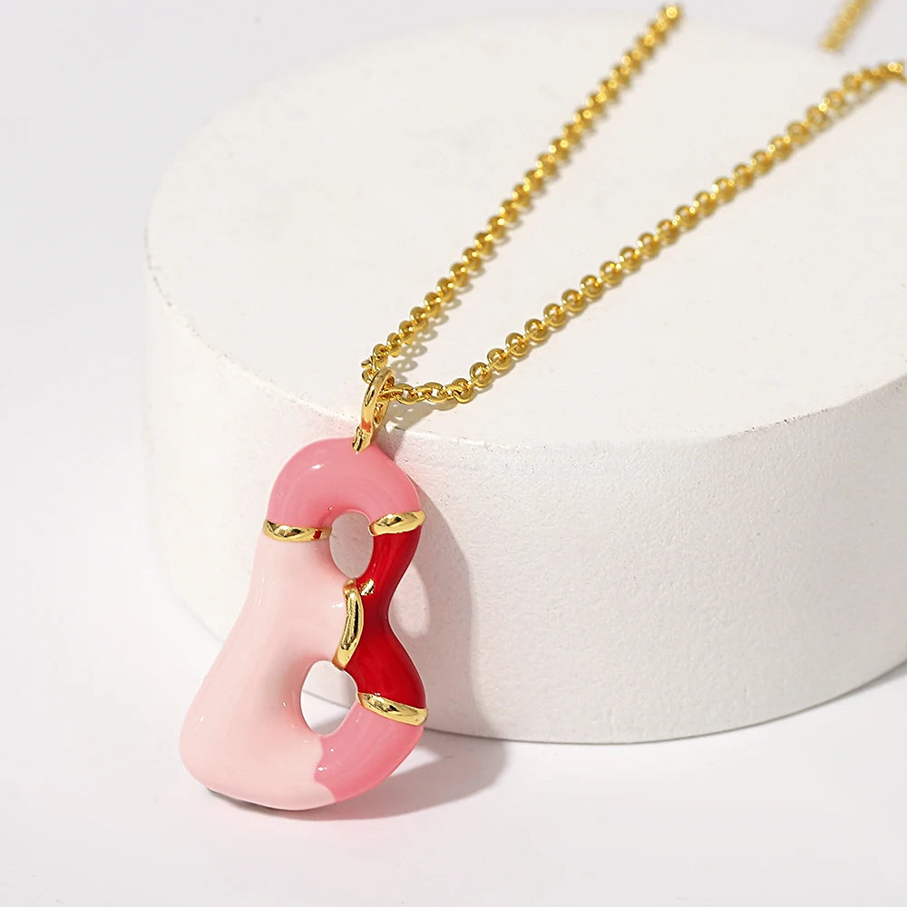 Collar estilo globo esmaltado de acero inoxidable de alfabeto / Alfabeto variado disponible