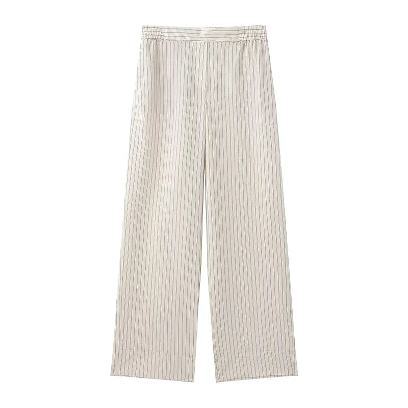 Pantalón a rayas estilo plisado