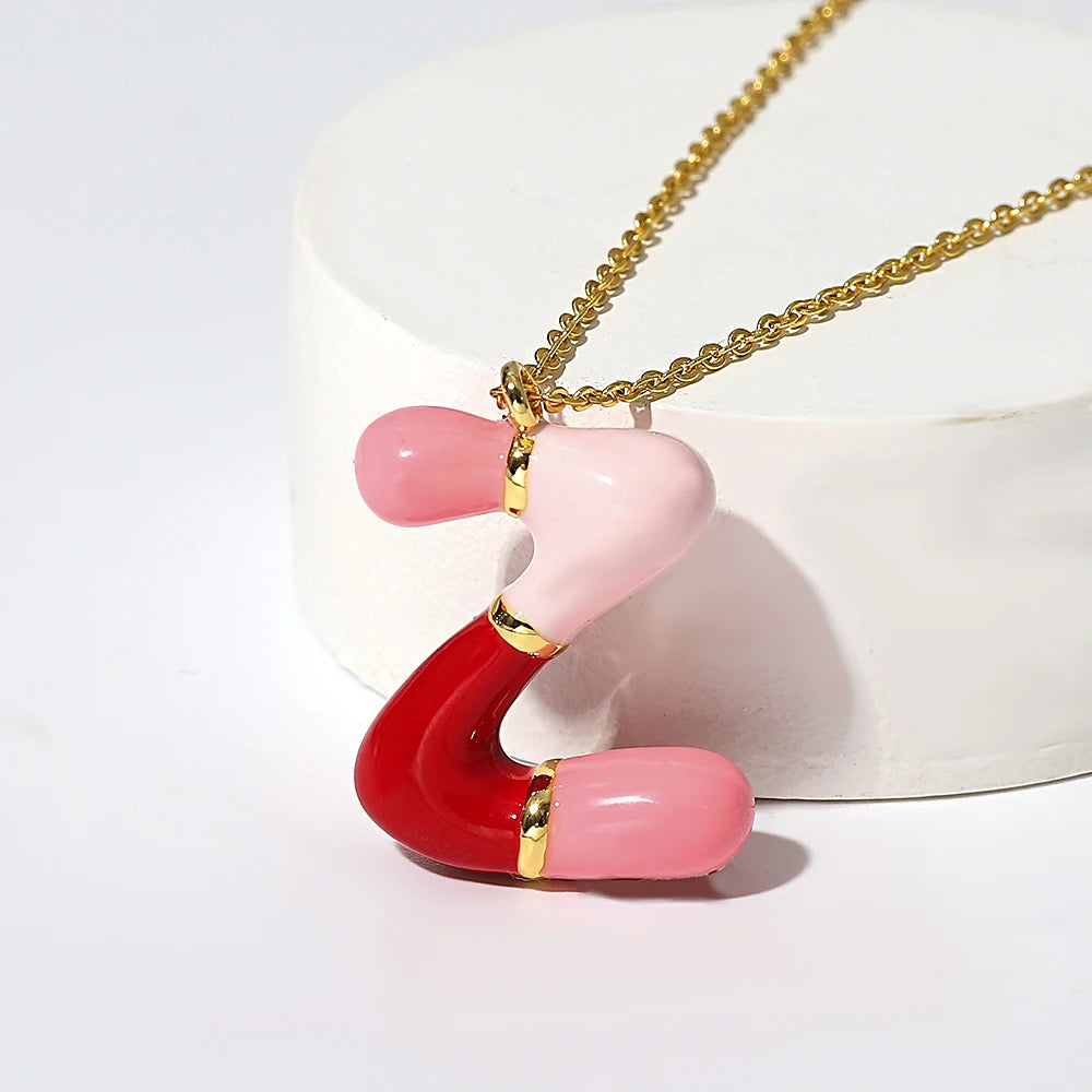 Collar estilo globo esmaltado de acero inoxidable de alfabeto / Alfabeto variado disponible