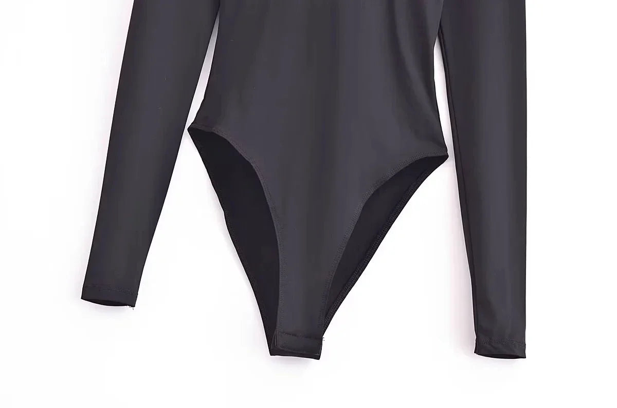 Body manga larga cuello alto colores essentials