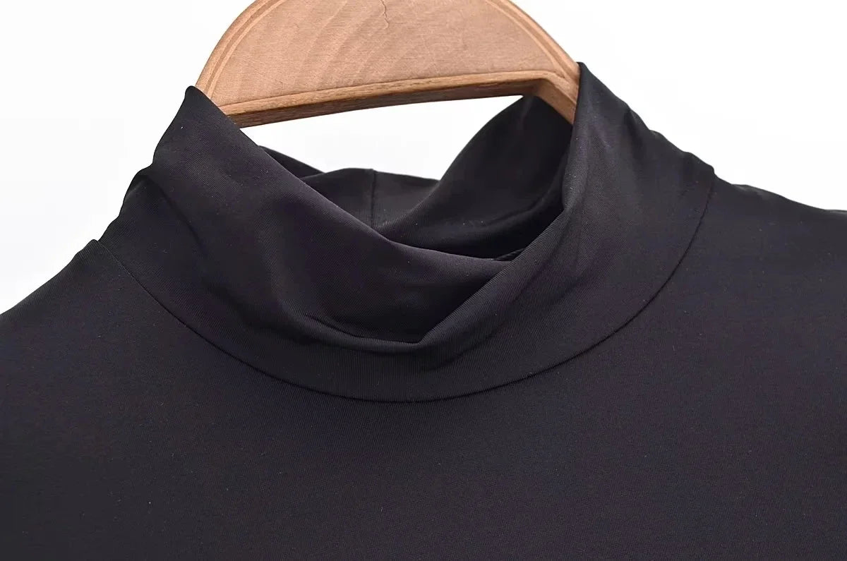 Body manga larga cuello alto colores essentials