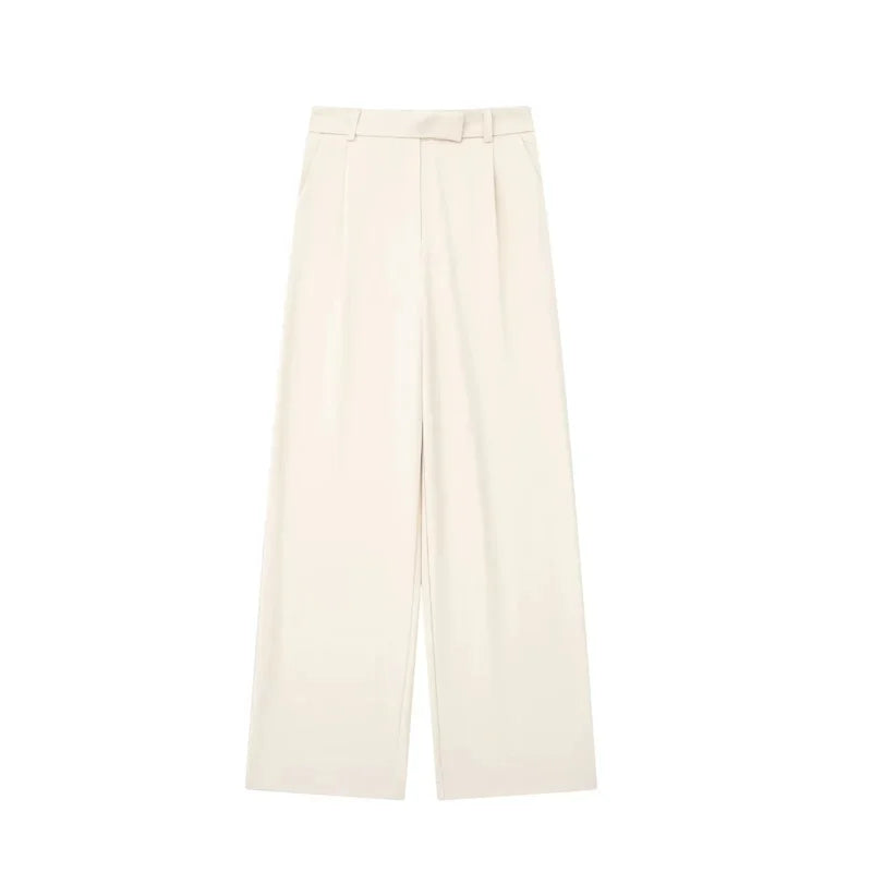 Pantalón ancho de cintura alta liso / Varios colores