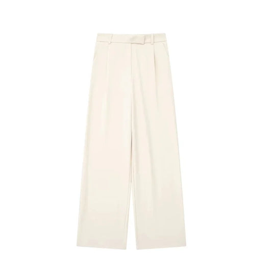 Pantalón ancho de cintura alta liso / Varios colores