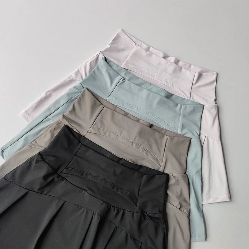 Falda corta deportiva de cintura alta secado rápido / Varios colores