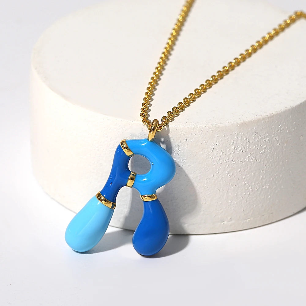 Collar estilo globo esmaltado de acero inoxidable de alfabeto / Alfabeto variado disponible