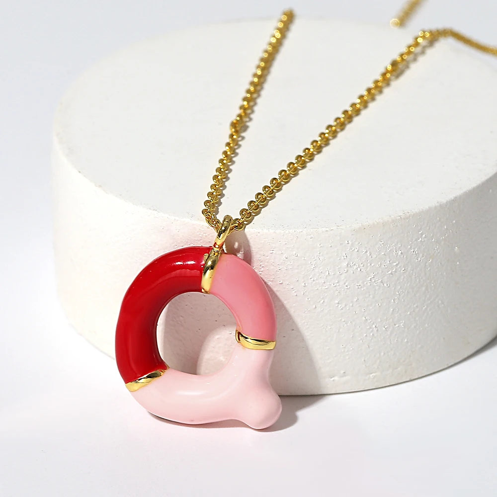 Collar estilo globo esmaltado de acero inoxidable de alfabeto / Alfabeto variado disponible