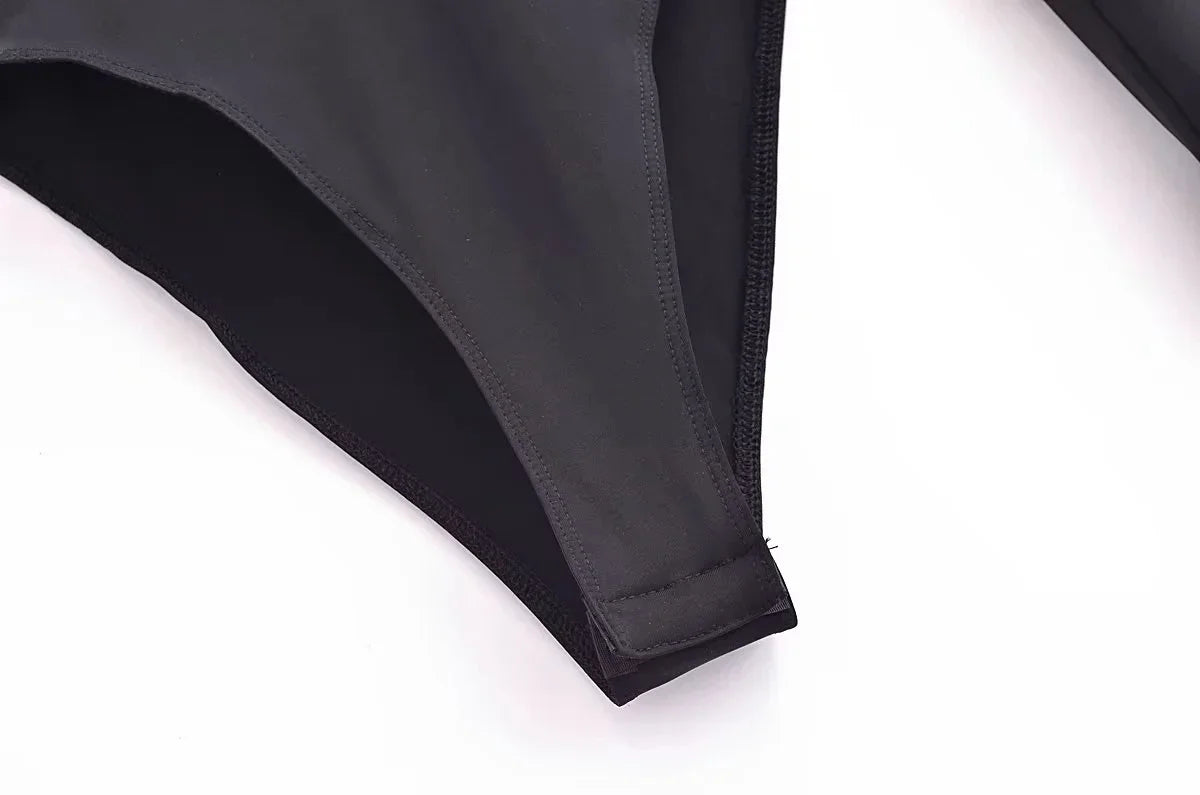 Body manga larga cuello alto colores essentials