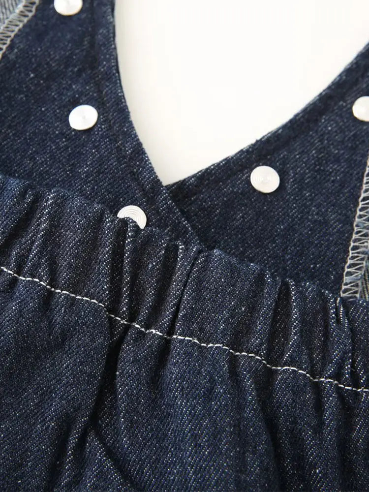 Chaleco de mezclilla vaquero estilo halter con espalda descubierta