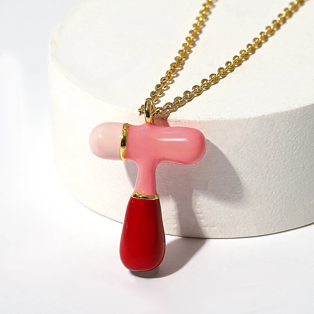 Collar estilo globo esmaltado de acero inoxidable de alfabeto / Alfabeto variado disponible
