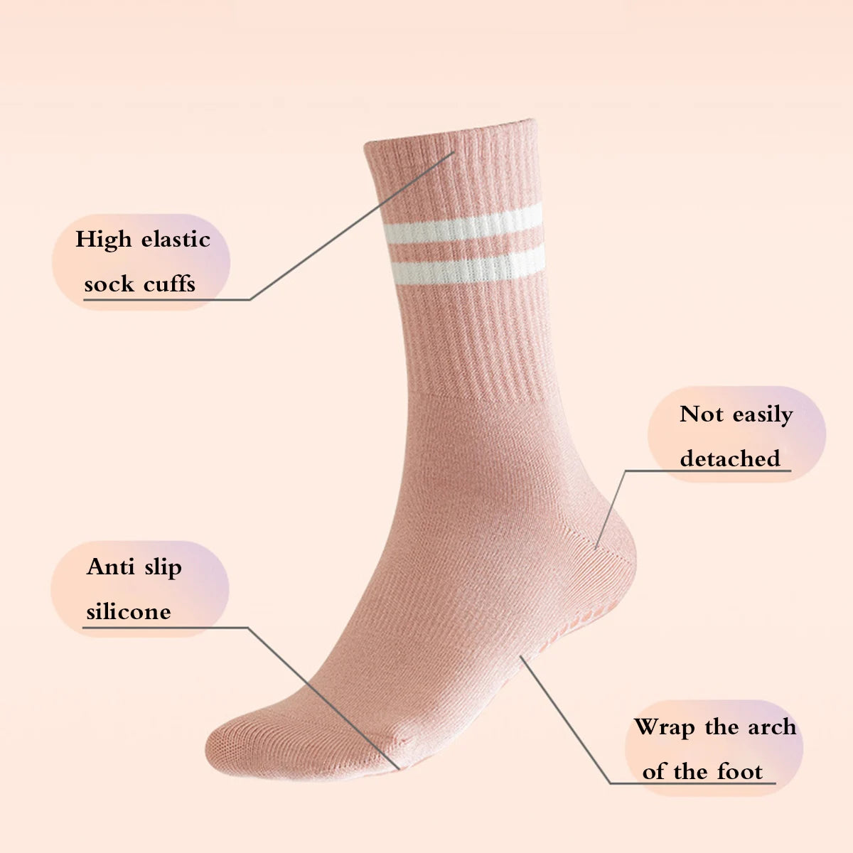 Calcetines altos de pilates con antideslizantes / Varios colores y combinaciones