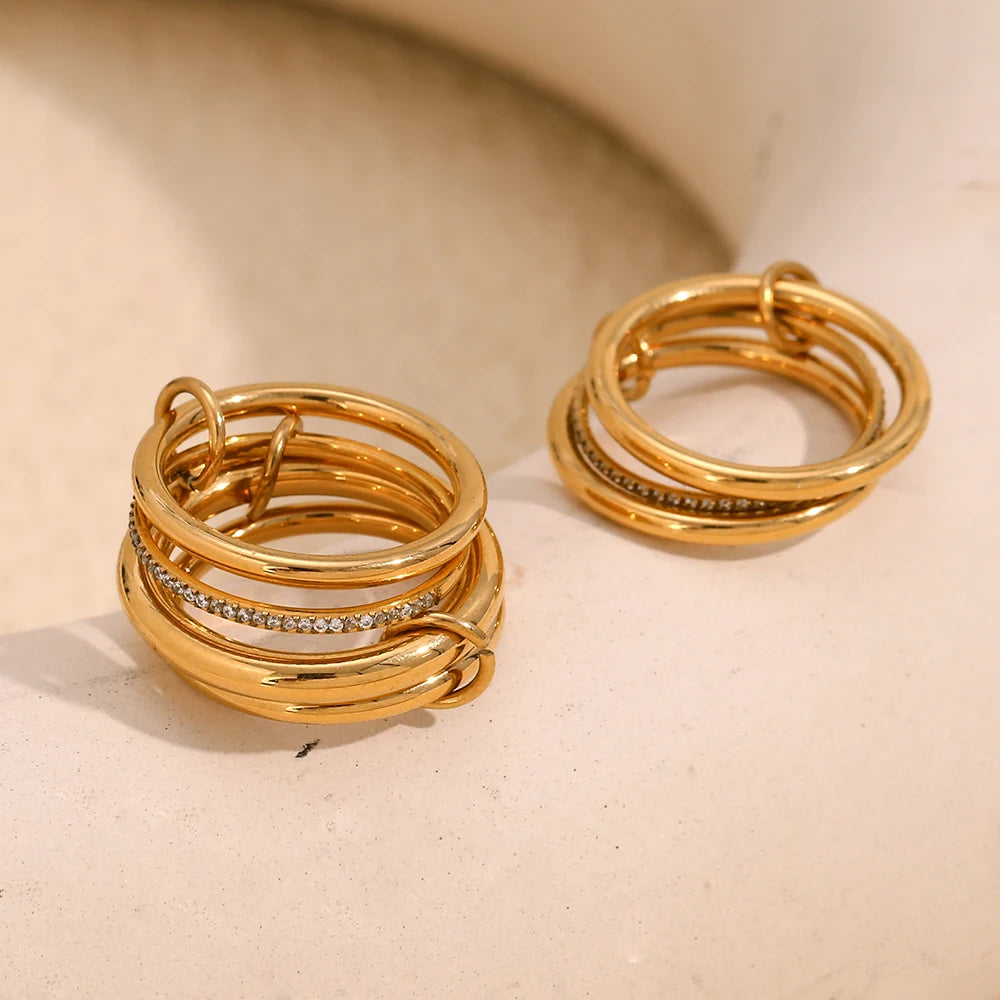 Anillo no fijo apilados de acero inoxidable / variantes
