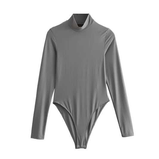 Body manga larga cuello alto colores essentials