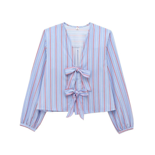 Blusa de rayas azul manga larga. Varios colores