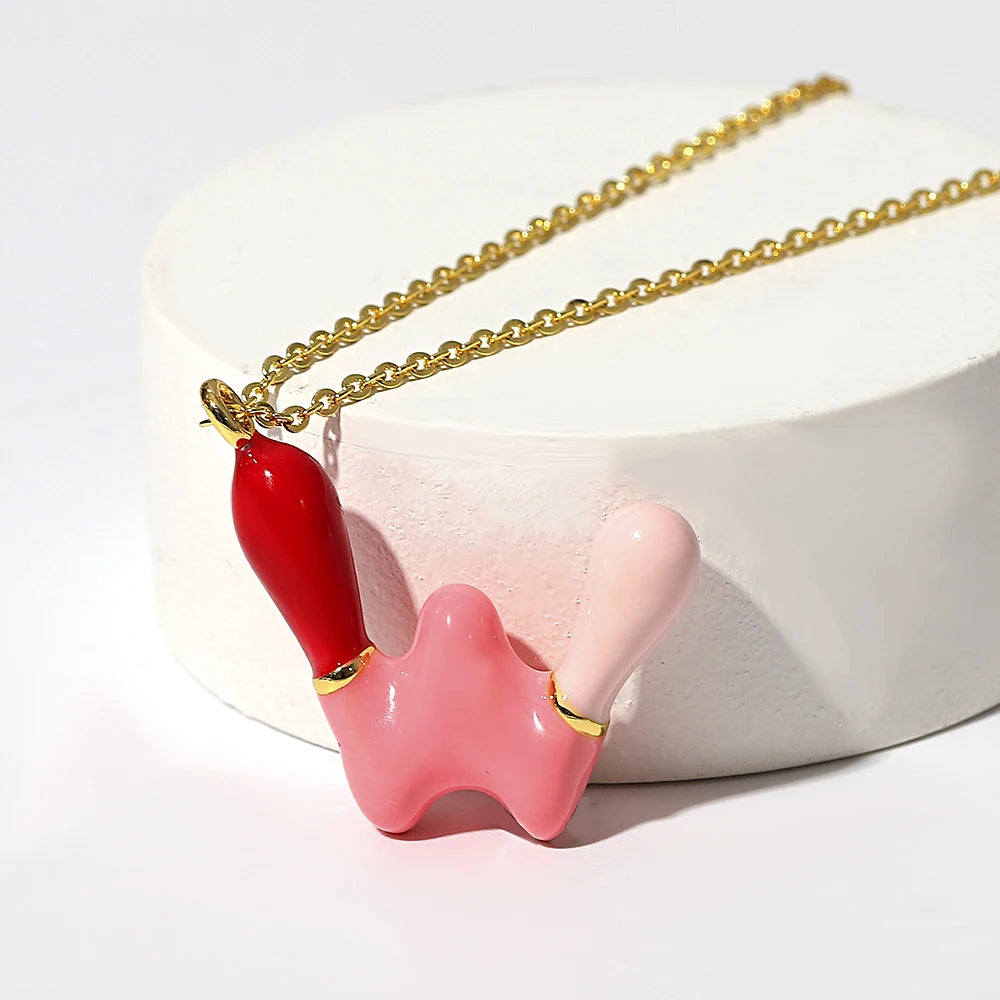 Collar estilo globo esmaltado de acero inoxidable de alfabeto / Alfabeto variado disponible