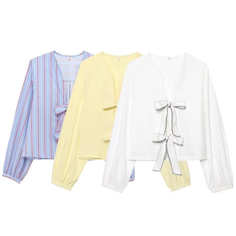 Blusa de rayas azul manga larga. Varios colores