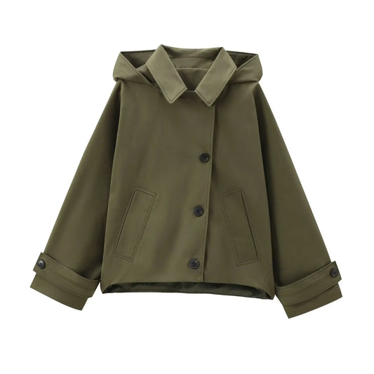 Chaqueta con capucha rompe-vientos