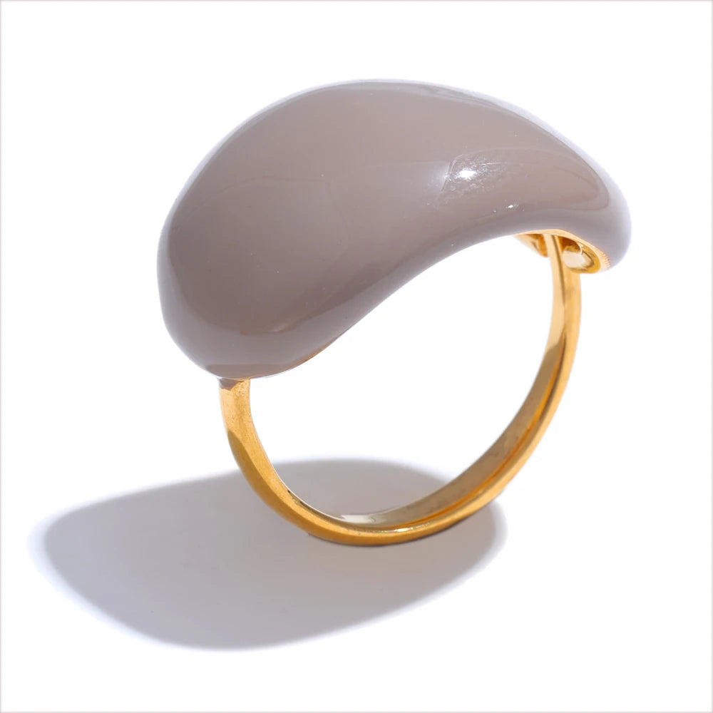 CANDY🍭 Anillo de acero inoxidable caramelo esmaltado / Varios colores
