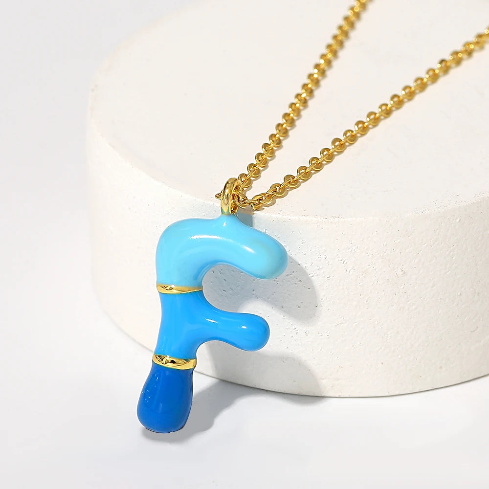 Collar estilo globo esmaltado de acero inoxidable de alfabeto / Alfabeto variado disponible