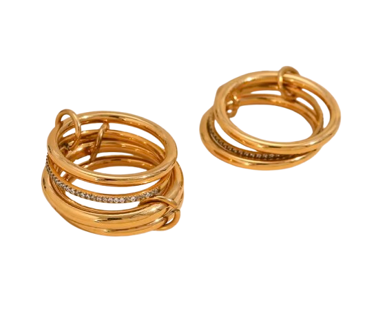 Anillo no fijo apilados de acero inoxidable / variantes
