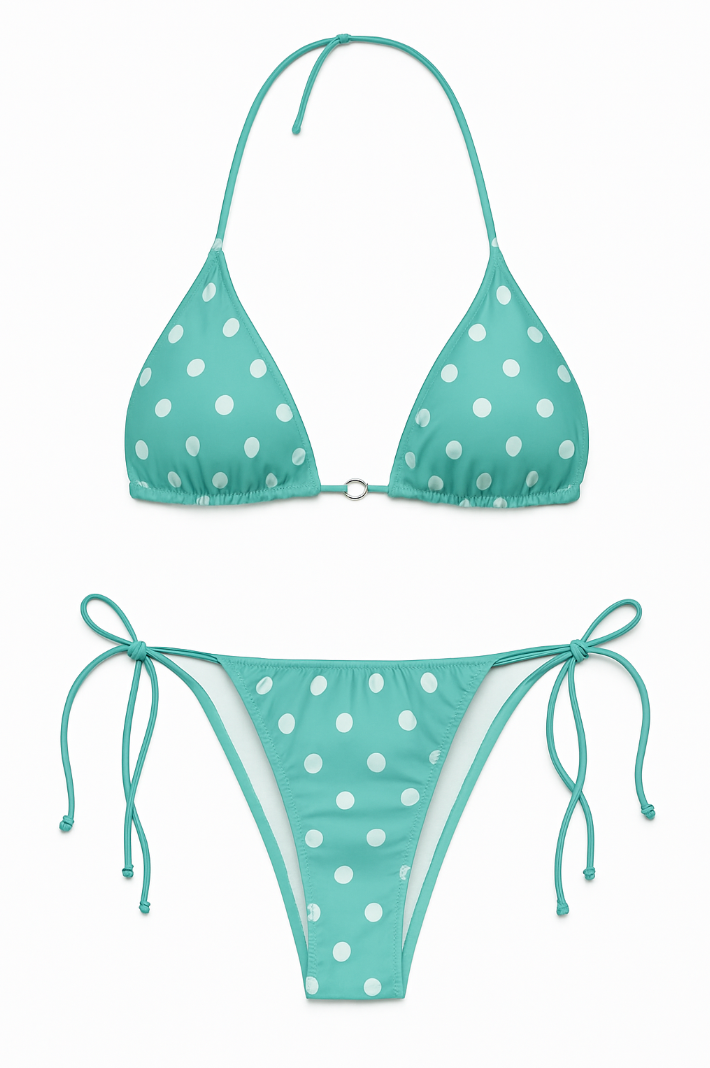Bikini liso con estampado de círculos / Varios colores