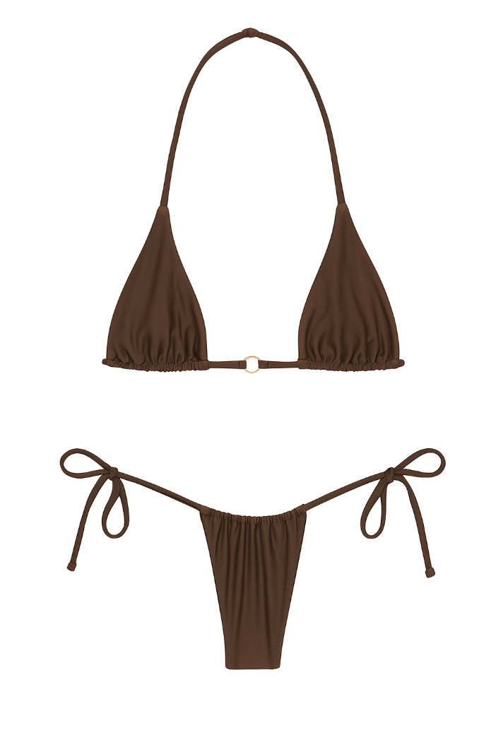 Bikini liso ajustable de lazos / Varios colores