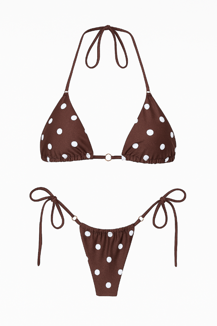 Bikini liso con estampado de círculos / Varios colores