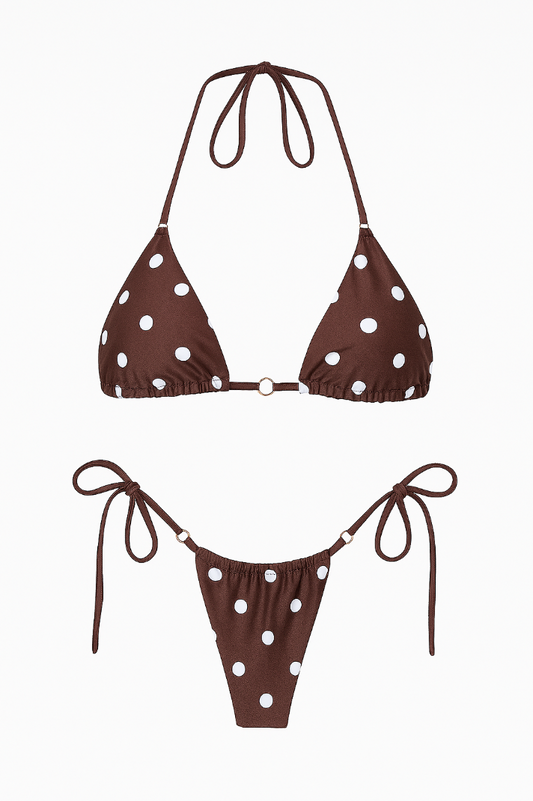 Bikini liso con estampado de círculos / Varios colores