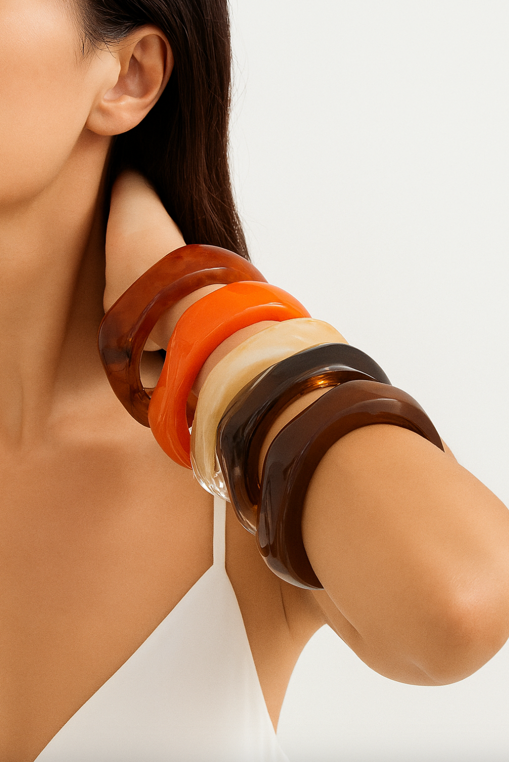 Brazalete de forma irregular de acrílico / Varios colores