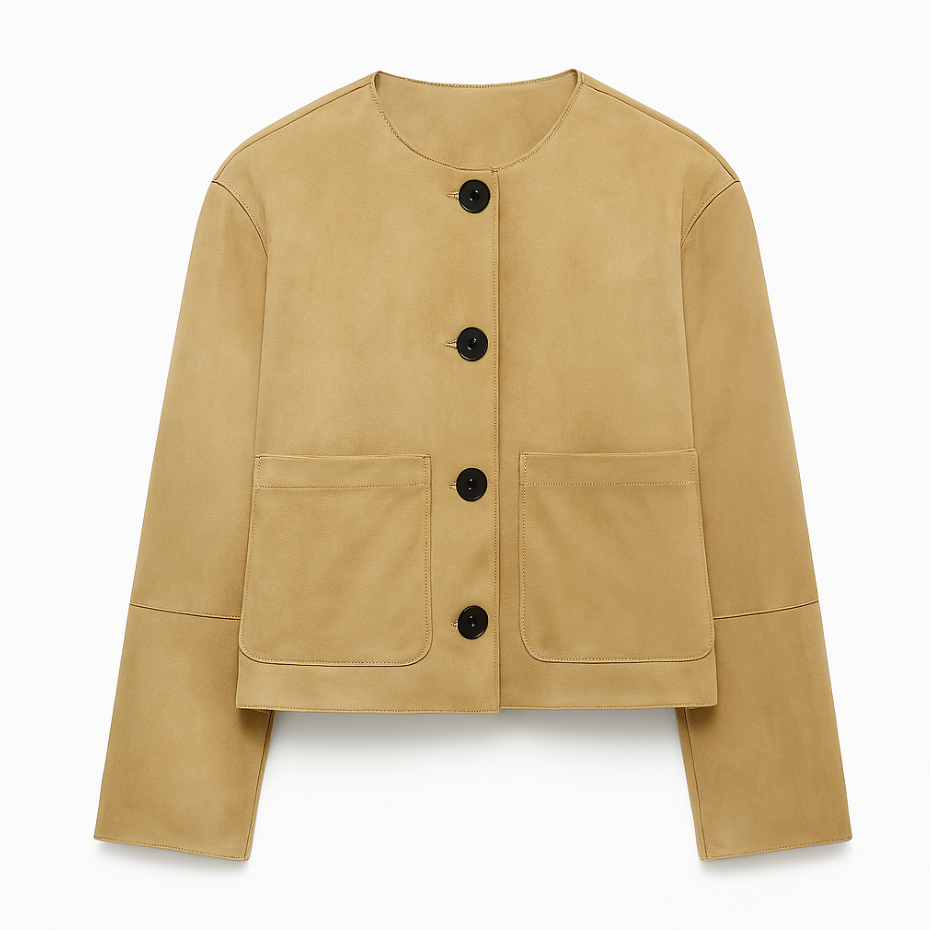 Chaqueta de ante cazadora con botones