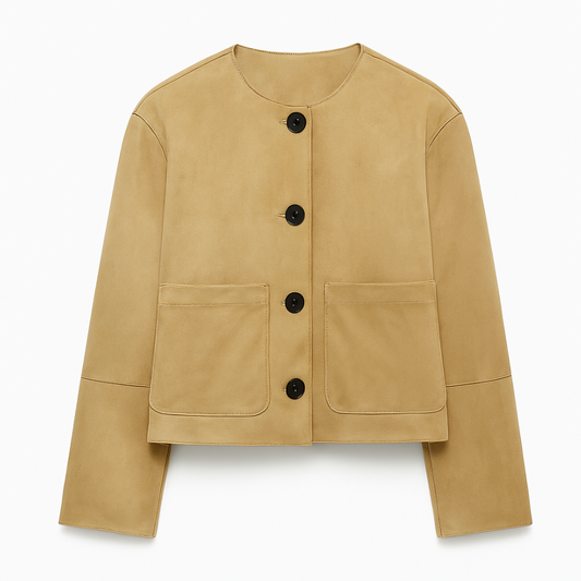 Chaqueta de ante cazadora con botones