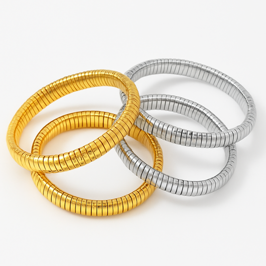 Brazalete elástico de acero inoxidable / Varios colores y tamaños