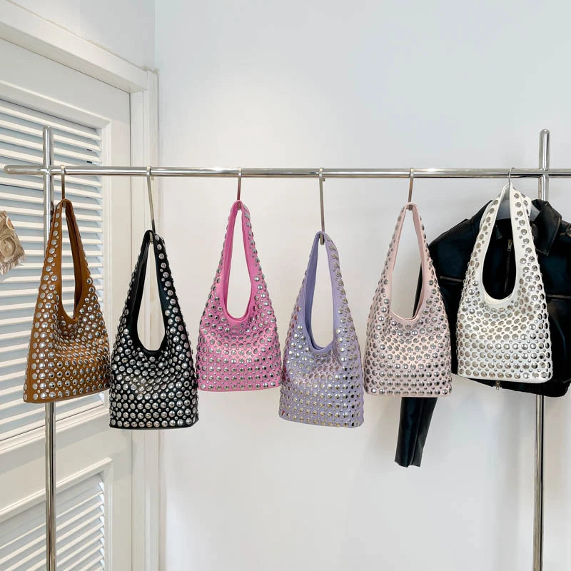 Bolsa de hombro con remaches / Varios colores