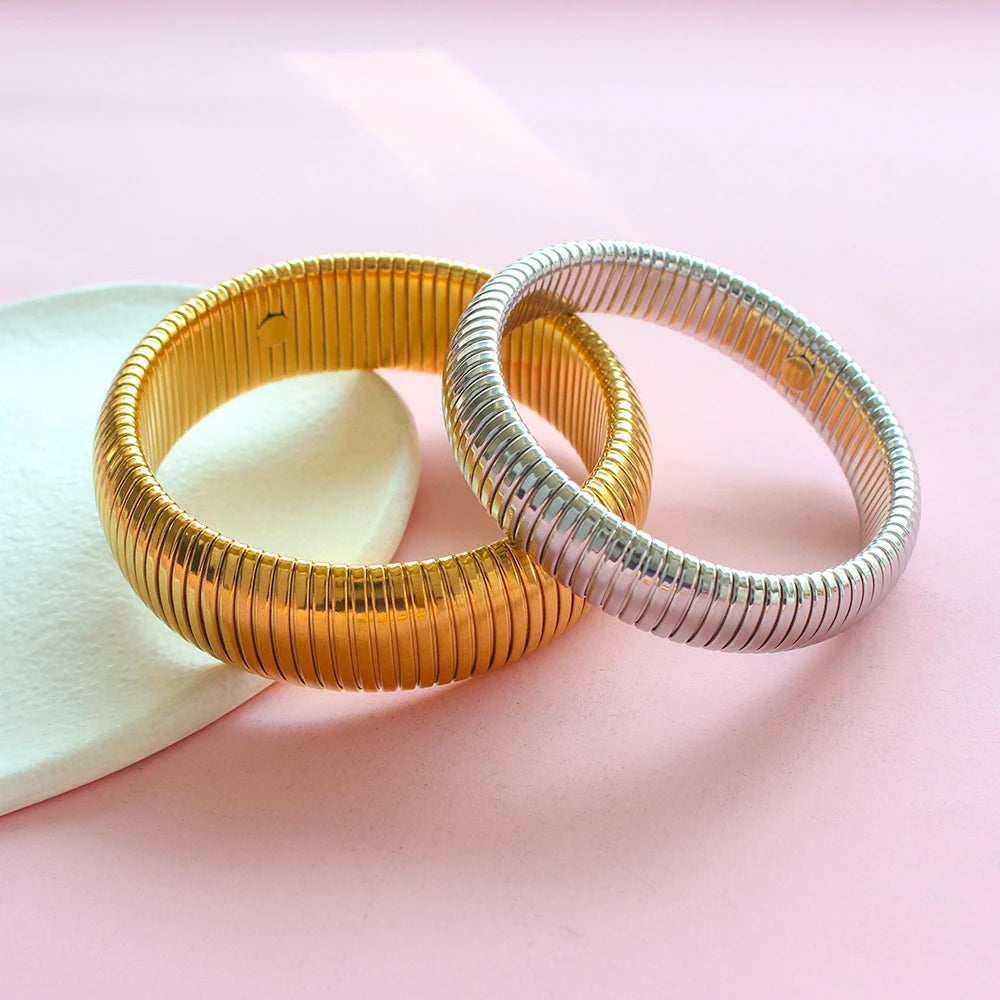 Brazalete elástico de acero inoxidable / Varios colores y tamaños