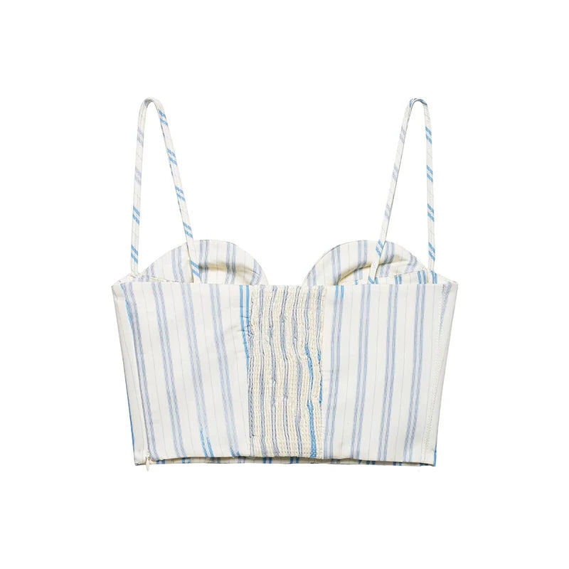 Set de 2 piezas/Top plisado con espalda descubierta y falda