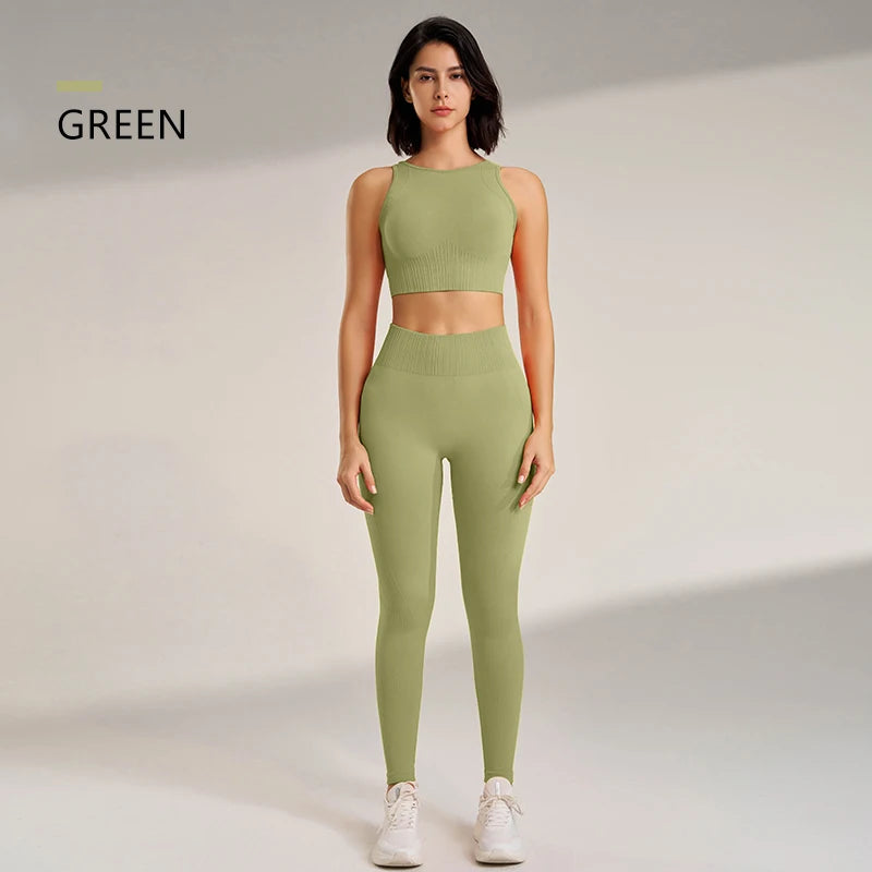 Conjunto de yoga de dos piezas de encaje / Varios colores