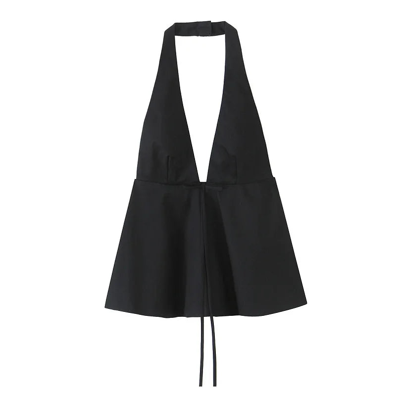Top con cuello halter con lazo espalda descubierta