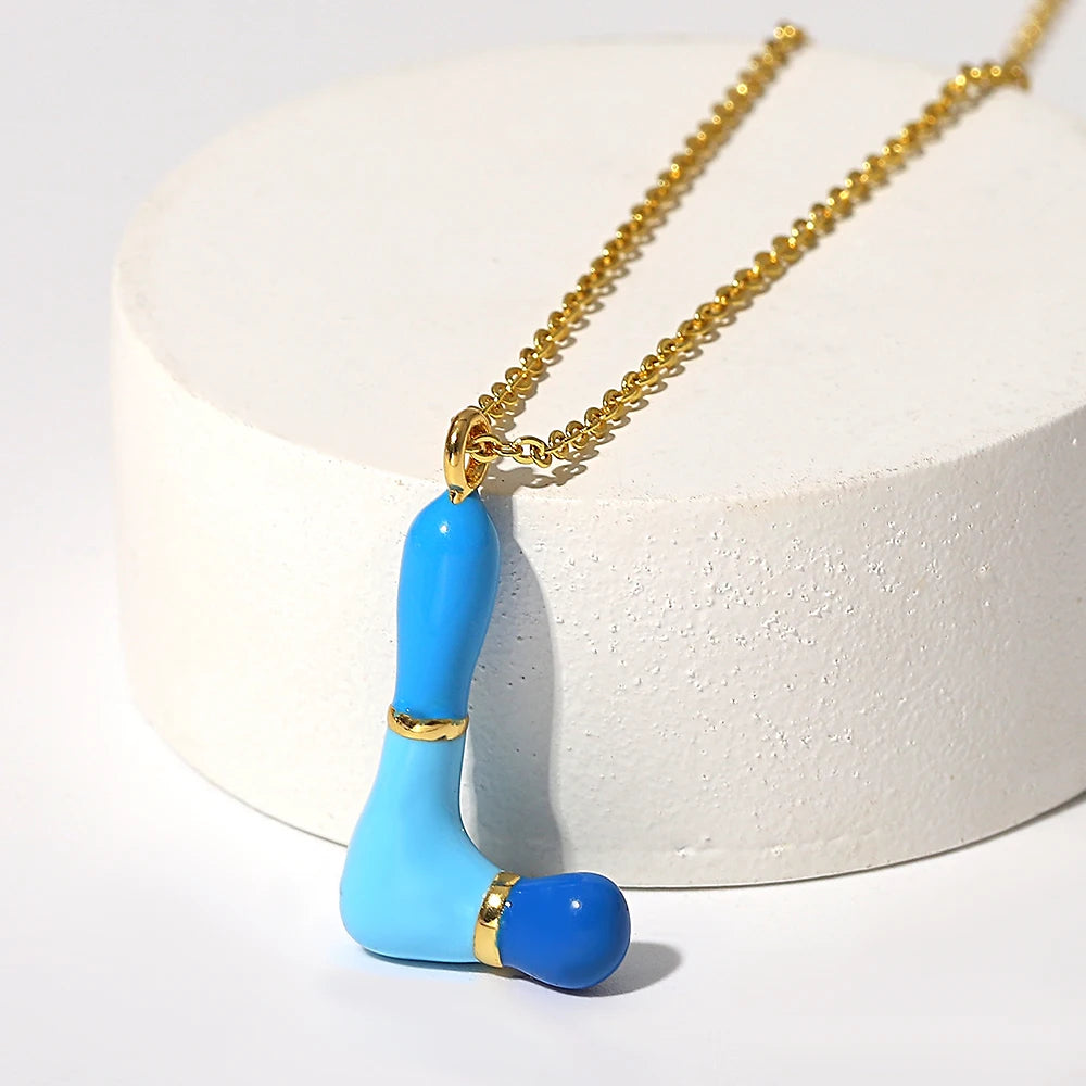 Collar estilo globo esmaltado de acero inoxidable de alfabeto / Alfabeto variado disponible