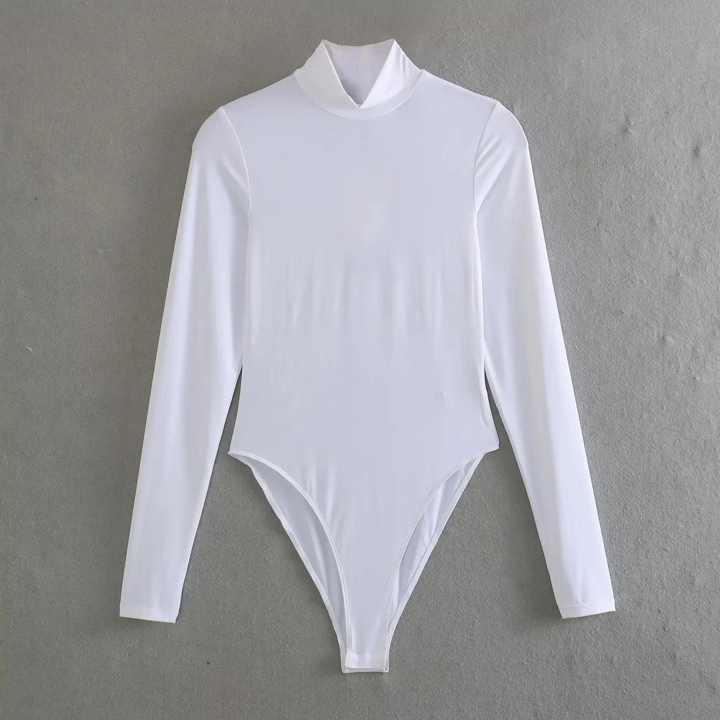 Body manga larga cuello alto colores essentials