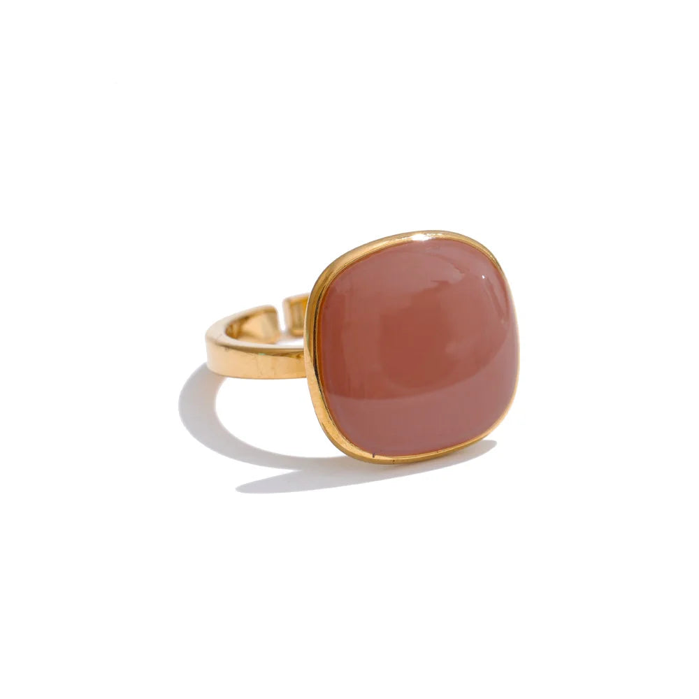 CANDY🍭 Anillo ajustable de colores caramelo esmaltado de acero inoxidable / Varios colores