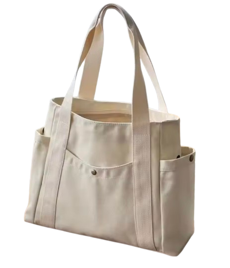 Bolso de lona de gran capacidad de hombro para laptop y libros / Varios colores