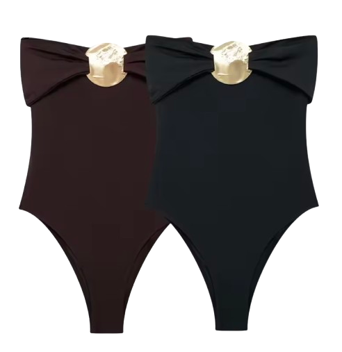 Traje de baño completo con hombros descubiertos / varios colores