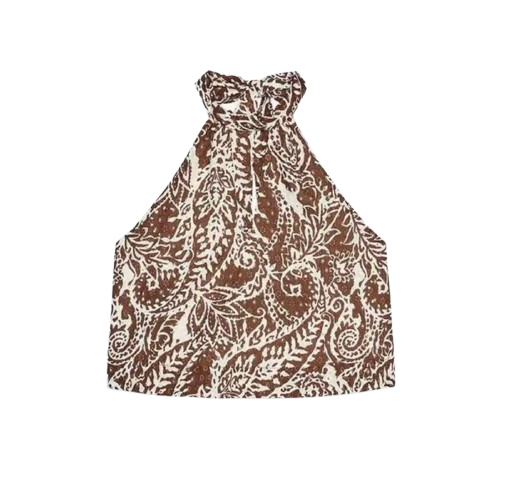 Top estampado con cuello de lazo espalda medio-descubierta