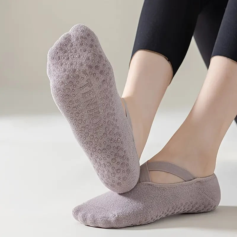 5 pares de calcetines antideslizantes de algodón transpirable para yoga y pilates