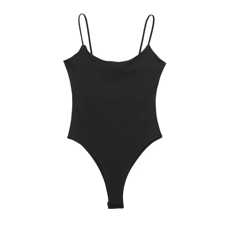 Body ajustado sin mangas con espalda medio descubierta