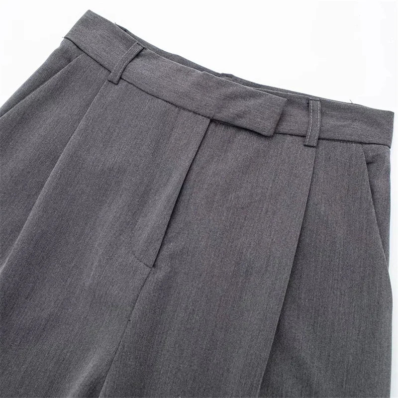 Pantalón ancho de cintura alta liso / Varios colores